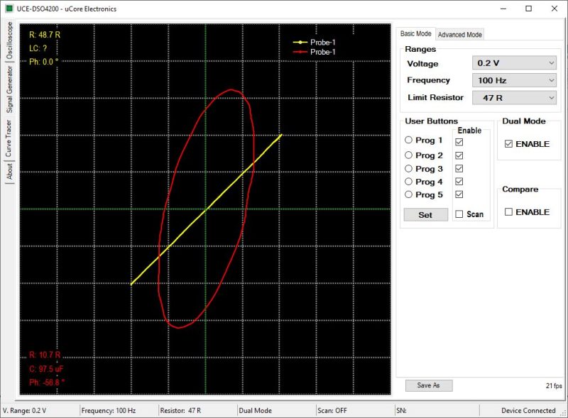 UCEDSO4200C Oscilloscope & Curve Tracer uCore Electronics